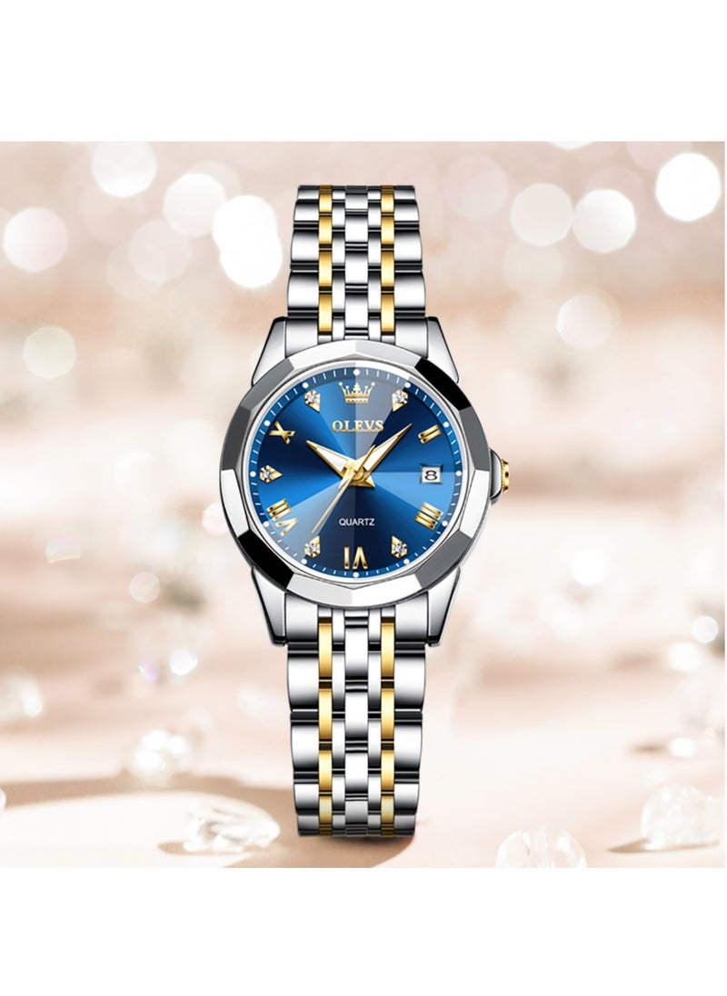 OLEVS - Top Brand Women's Watches Elegant Rhombus Mirror Original Quartz Ladies Wristwatch Stainless Steel Waterproof Luminous New - Image 1