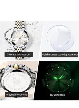 Top Brand Women's Watches Elegant Rhombus Mirror Original Quartz Ladies Wristwatch Stainless Steel Waterproof Luminous New - view 5