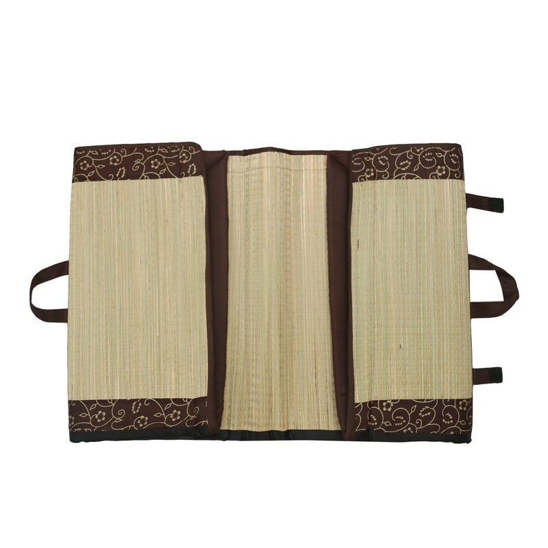 Future Lifestyle Foldable Cushion Mat Korai River Grass 5 X 6 ft Fabric Brown Butter Satin with 18 MM Soft Foam 23 Density Portable Mattress - Image 2