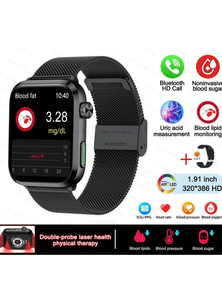 AROAQ Non-invasive Smart Watch Men Women Blood Fat Uric Acid Health Monitor Bluetooth Call Medical Grade Sports - Image 1