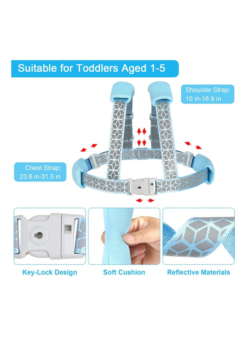 Dominy - Anti Lost Toddler Leash with Backpack Harness Wrist Link for Child Safety Wristband Leash Keep Your Runner Close and Safe in Crowd Public Events Metal Connectors & Rotate 360 Degrees - Image 1