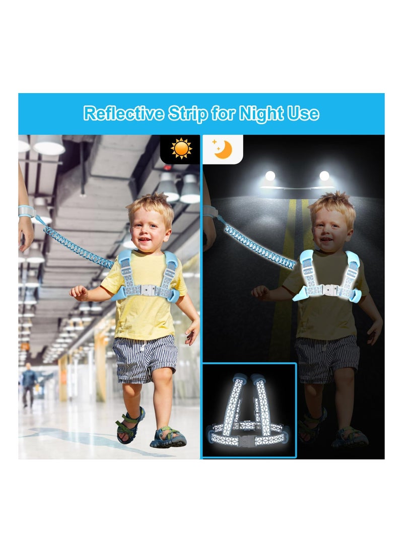 Dominy - Anti Lost Toddler Leash with Backpack Harness Wrist Link for Child Safety Wristband Leash Keep Your Runner Close and Safe in Crowd Public Events Metal Connectors & Rotate 360 Degrees - Image 1