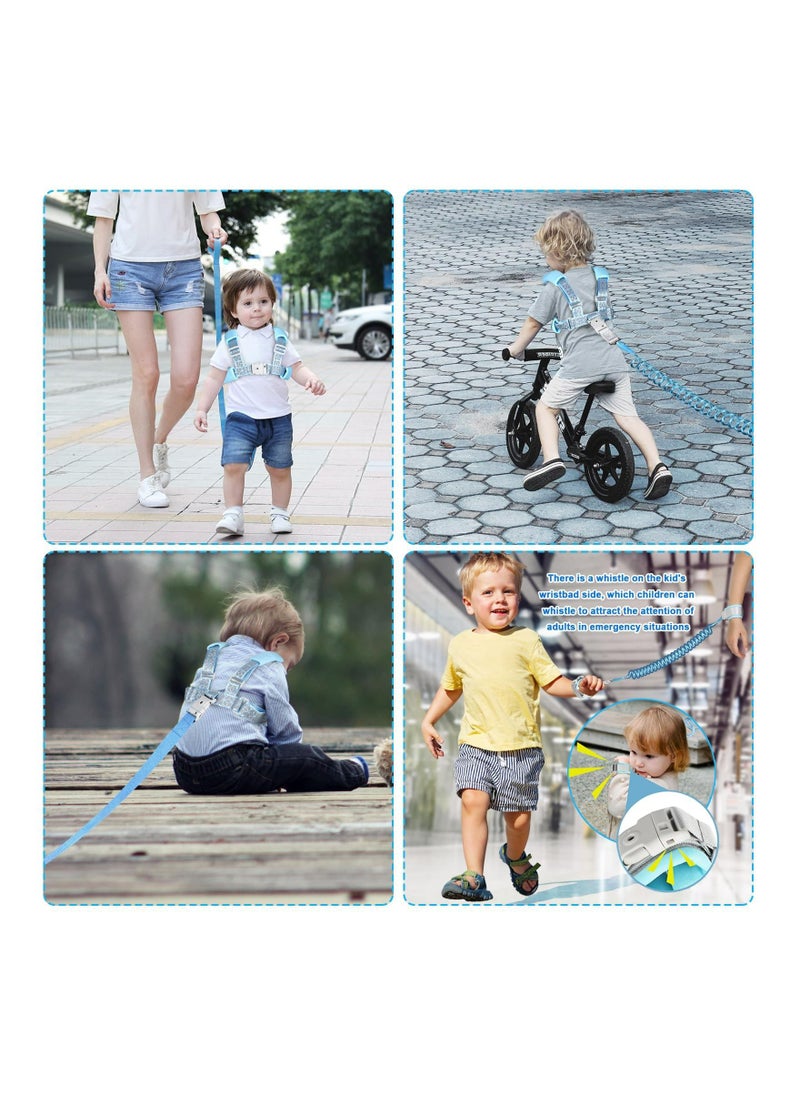 Dominy - Anti Lost Toddler Leash with Backpack Harness Wrist Link for Child Safety Wristband Leash Keep Your Runner Close and Safe in Crowd Public Events Metal Connectors & Rotate 360 Degrees - Image 1