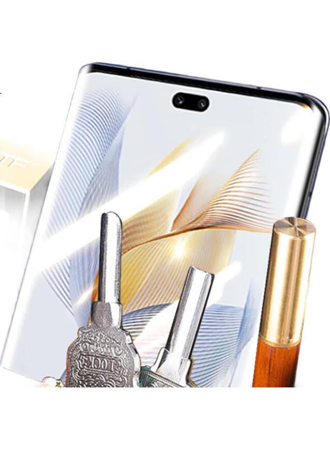 Koolife Tempered Glass Screen Protector For Honor 90 Pro, Huawei Honor 80 Pro Protective Film, Curved Screen Glass Full Coverage High Definition Film, Shatterproof, Anti-Fingerprint - Image 2