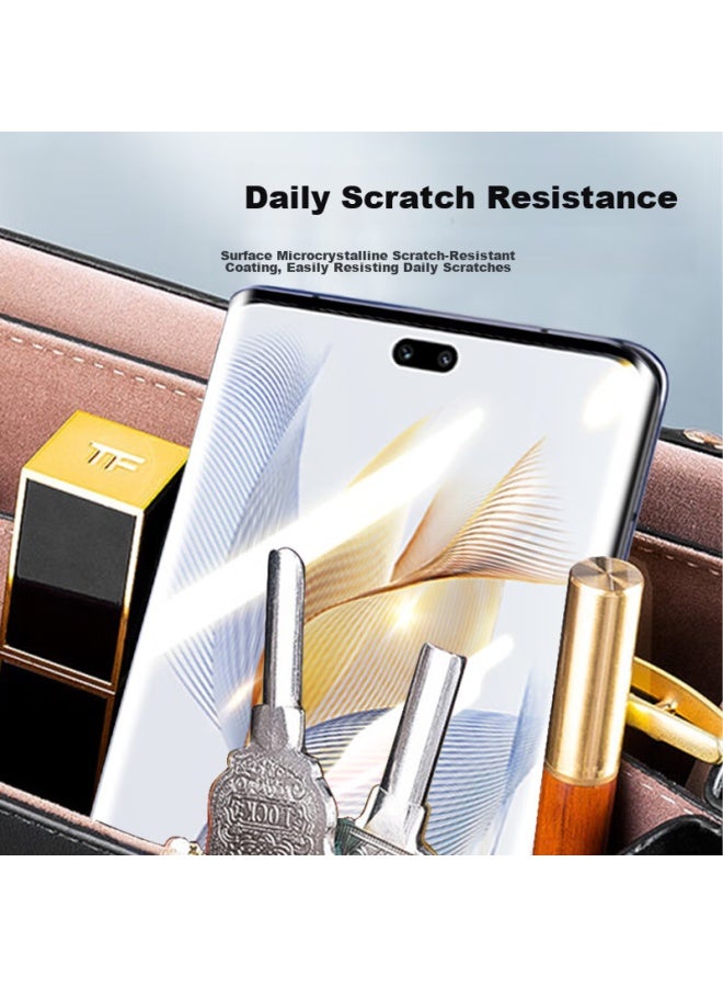 Koolife Tempered Glass Screen Protector For Honor 90 Pro, Huawei Honor 80 Pro Protective Film, Curved Screen Glass Full Coverage High Definition Film, Shatterproof, Anti-fingerprint - Image 2
