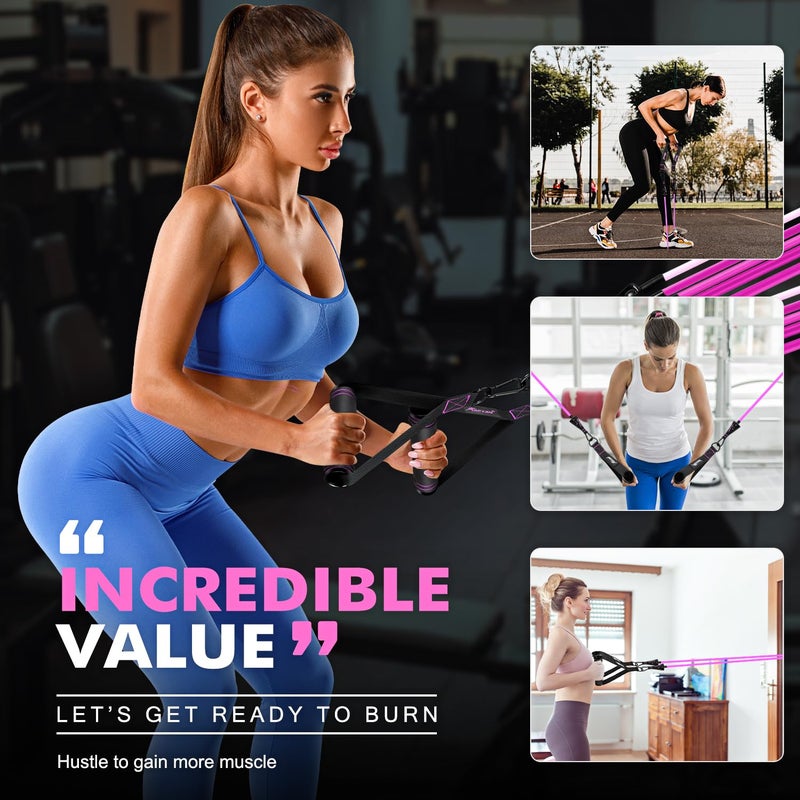 HPYGN Resistance Bands, Workout Bands, Fitness Bands with Door Anchor and Ankle Straps, Portable Home Gym for Strength Training, Physical Therapy, Shape Body, Yoga, Home Workout Equipment - Image 3