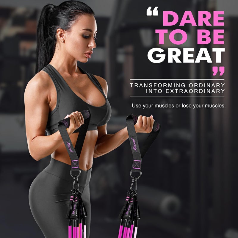 HPYGN Resistance Bands, Workout Bands, Fitness Bands with Door Anchor and Ankle Straps, Portable Home Gym for Strength Training, Physical Therapy, Shape Body, Yoga, Home Workout Equipment - Image 4