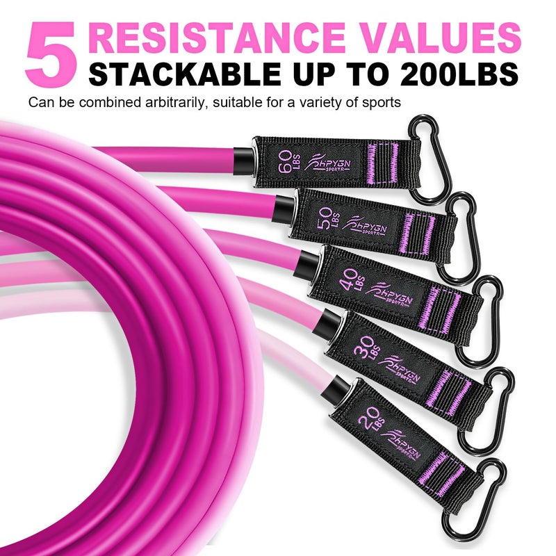 HPYGN Resistance Bands, Workout Bands, Fitness Bands with Door Anchor and Ankle Straps, Portable Home Gym for Strength Training, Physical Therapy, Shape Body, Yoga, Home Workout Equipment - Image 2
