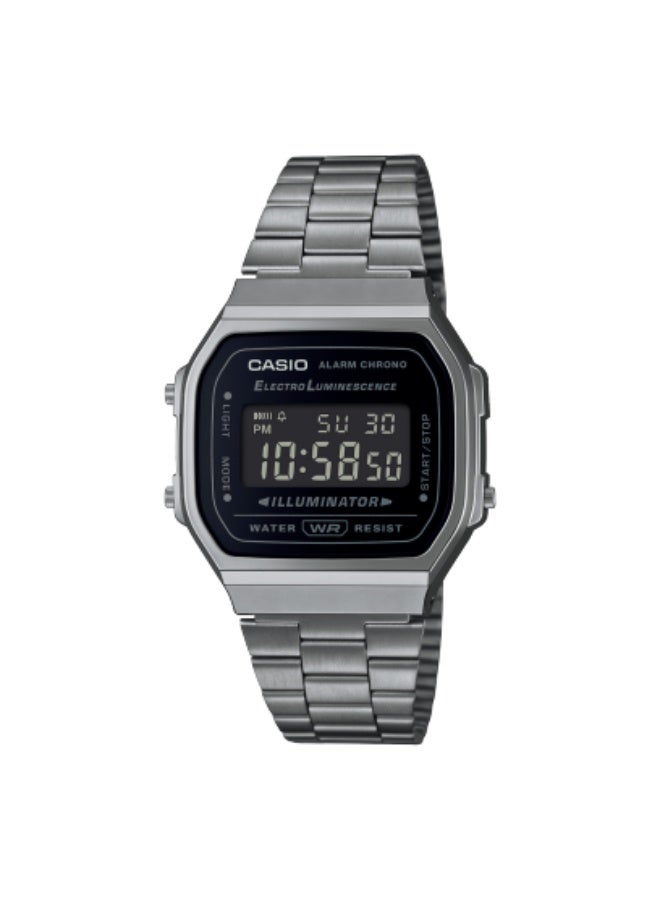 Casio - Vintage Armbanduhr A168WGG-1BDF - Unisex Uhr - Spritzfest - Digital - Mit Stahlband - Schwarz - Image 1