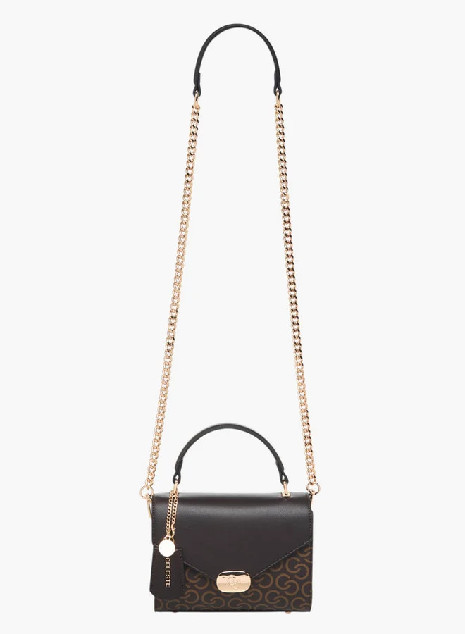 سيليست حقيبة ساتشيل بطبعة شعار مع مقبض علوي