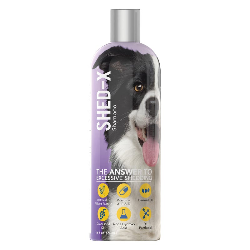 SynergyLabs Shed-X Shed Control Shampoo for Dogs, 16 oz â€“ Reduce Shedding â€“ Shampoo Infuses Skin and Coat with Vitamins and Antioxidants to Clean, Release Excess Hair, and Exfoliate - Image 1