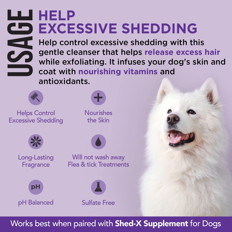 SynergyLabs Shed-X Shed Control Shampoo for Dogs, 16 oz â€“ Reduce Shedding â€“ Shampoo Infuses Skin and Coat with Vitamins and Antioxidants to Clean, Release Excess Hair, and Exfoliate - Image 3