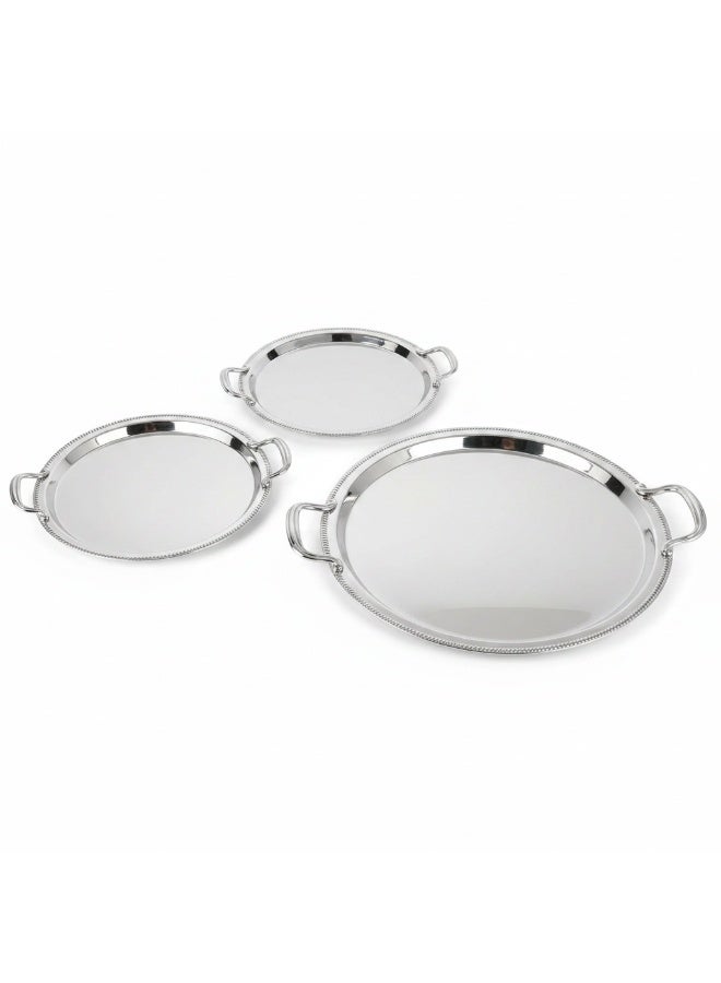 GERMAX 3PCS STEEL SERVING TRAY 38-33-28 CM - Image 1