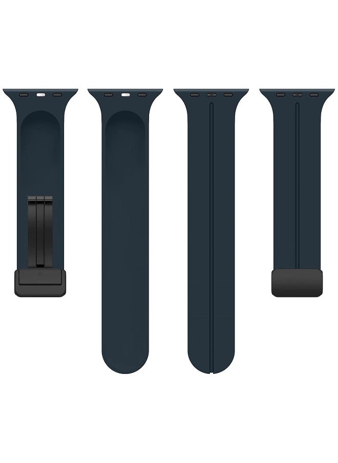 Generic - Magnetic for Apple Watch Band 49mm 45mm 44mm 42mm Women men,Silicone Sport Strap Replacement WristBands for Apple Watch Series 9/ultra 2/8/ultra/7/SE/SE 2nd/6/5/4/3/2/1,iWatch Bands - Image 1