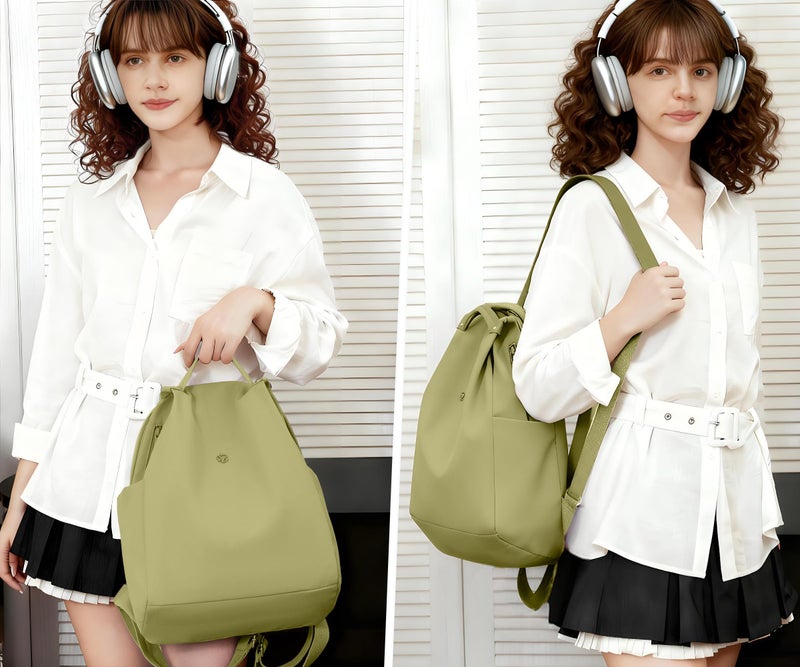 Nawoshow Mini Nylon Women Backpacks,Small Ladies backpacks Casual Lightweight Shopping Travel Daypack (Light Green) - Image 2