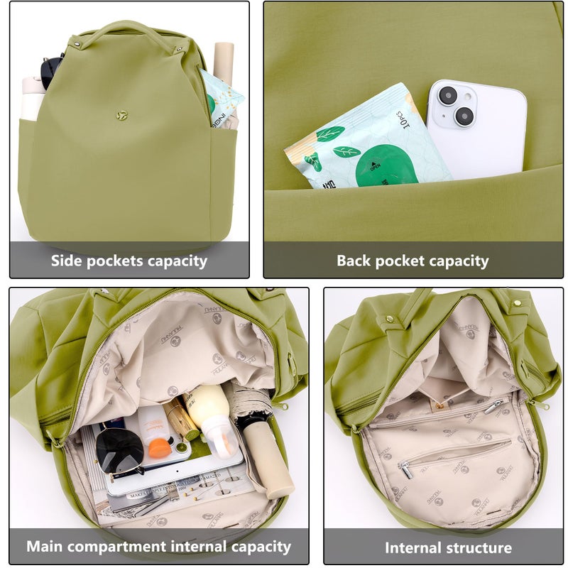 Nawoshow Mini Nylon Women Backpacks,Small Ladies backpacks Casual Lightweight Shopping Travel Daypack (Light Green) - Image 3