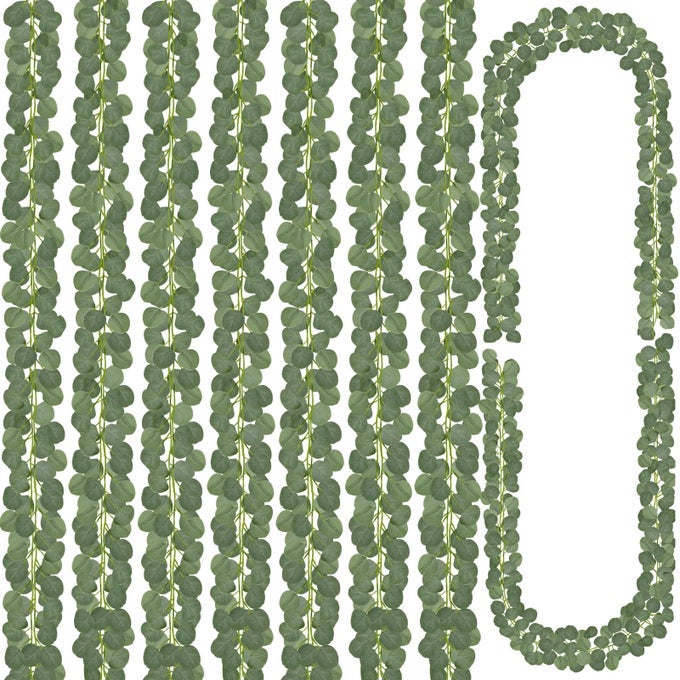 48 PACK ARTIFICIAL EUCALYPTUS GARLAND FAUX GREENERY GARLAND EUCALYPTUS LEAVES VINES TABLE RUNNER FOR WEDDING PARTY BACKDROP ARCH WALL ROOM DECOR336FT