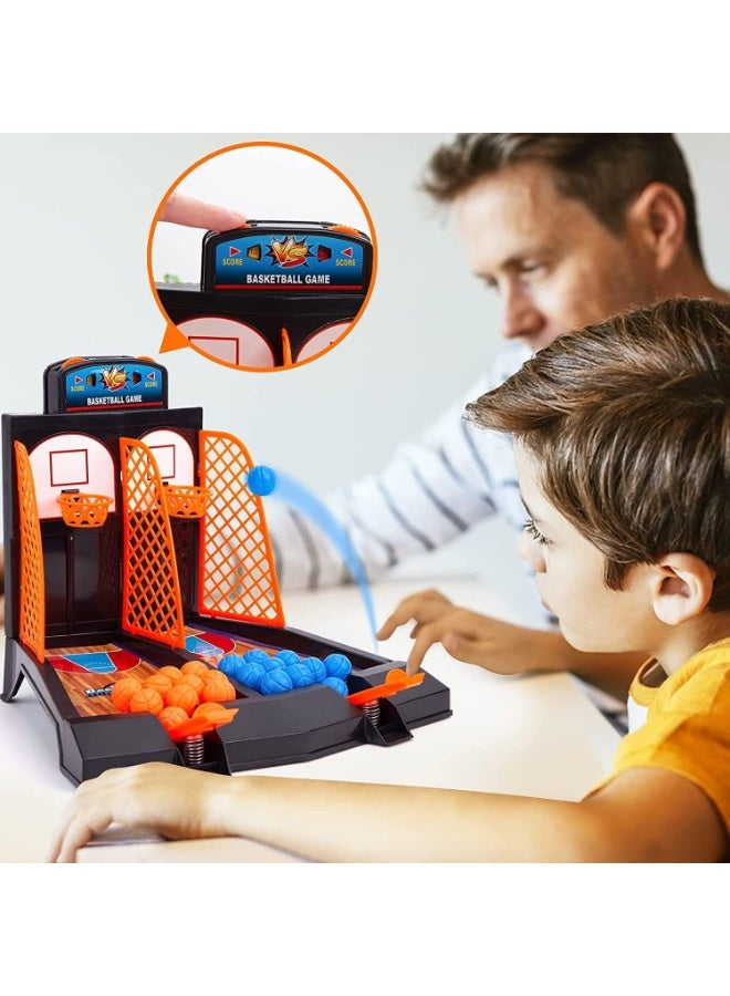 Basketball Shooting Game - 3 Otters, 29 Piece Tabletop Set, Office Games, Arcade for Kids and Adults, Stress Relief Sports, Gold - Image 1