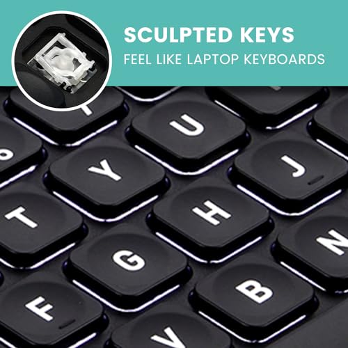 Perixx PERIBOARD-332 Wired Backlit USB Keyboard - Mini 11.22x4.57x0.83 Inches - Slim Scissor Keys with Big Font - White Illuminated LED - US English - Image 2