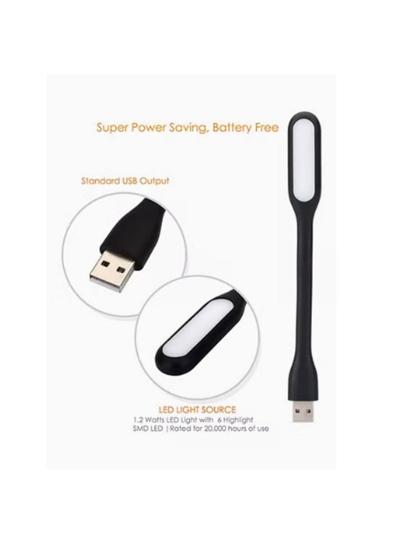 Generic مصباح قراءة ليلي صغير مرن LED USB أسود  - Image 2