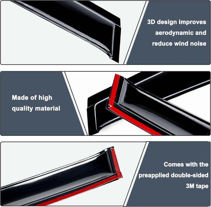 AUXKO Window Rain Guard for Mazda CX-50 2023 2024 - Shatterproof Sun Smoke Guard Vent Visor Side Wind Deflectors - Image 4
