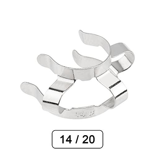 stonylab Metal Joint Clips, 5 pcs 14 mm Lab Keck Clamp #14 Keck Clips for 14/20 Glass Ground Joint Lab Accessory - Image 3