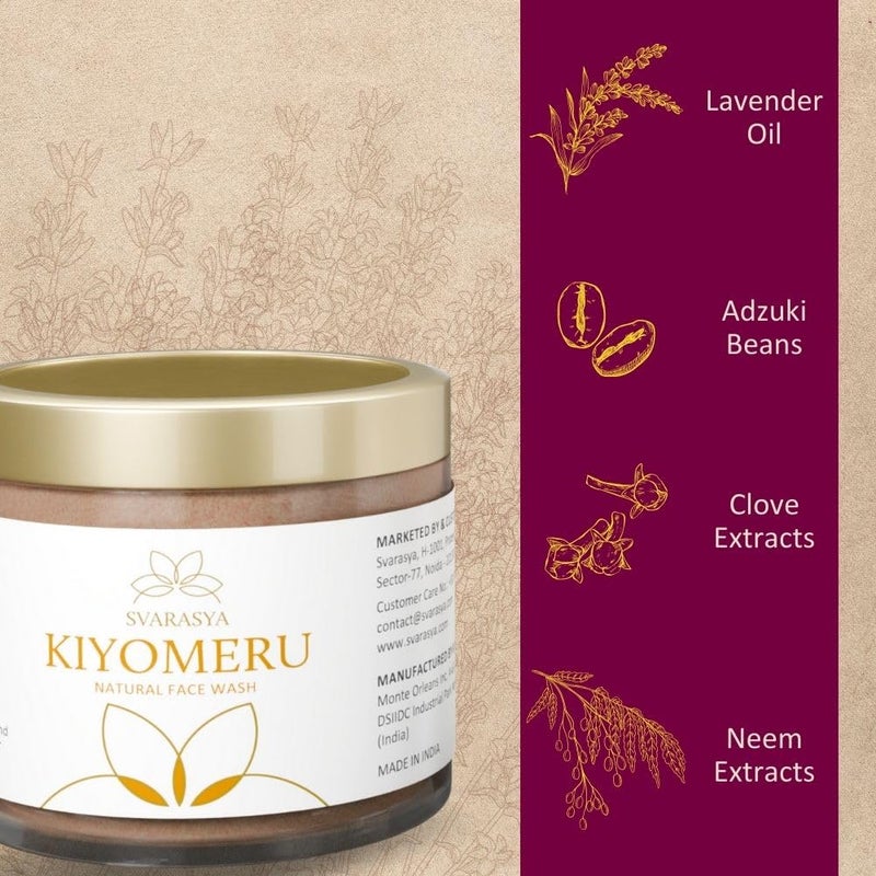 Svarasya Kiyomeru Natural Face Wash for sensitive skin The Ancient Natural Face Wash  Chemical free Face wash for oily and dry skin Face wash for men and women Powder 100 Grams - Image 2