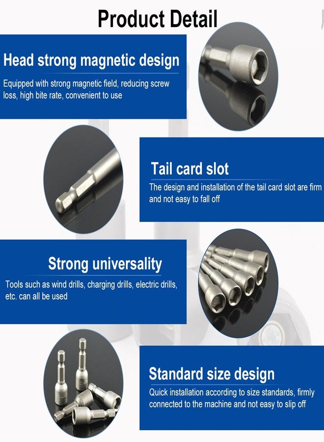 Heyiarbeit 1/4" Quick-Change Power Nut Driver Drill Bit Hex Shank 14mm Magnetic Metric Nut Setter 65mm Length for Household DIY Carpentry Woodworking 1Pcs - Image 5