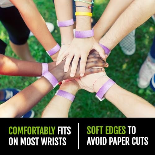 Wristco 100 WristCo Berry Tyvek Wristbands for Events - Comfortable Tear Resistant Paper Bracelets ID Wrist Bands for Concerts Festivals Admission Party Identification - Image 5
