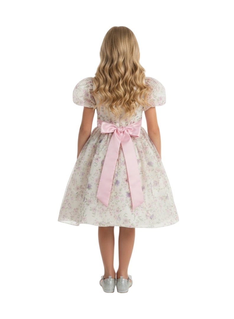 D'Daniela Floral Puff Sleeve Dress - Image 3