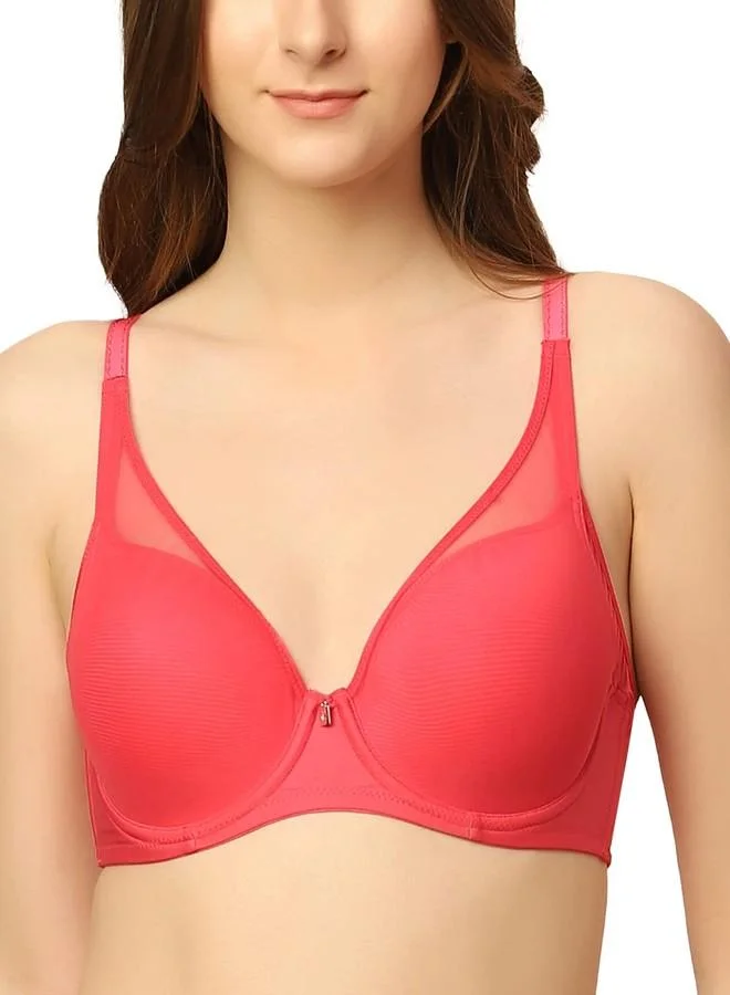 ترايامف Triumph International Women's Polyamide Wired Casual T-Shirt Bra (10215538_Pink)