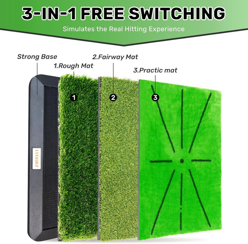 LYDARZ Golf Hitting Mats Training Equipment with Instant Swing Path Feedback - Image 2