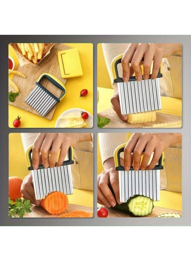 Goolsky Stainless steel wolf tooth potato cutting, shredded and sliced French fries, wave potato cutter for cutting French fries, stainless steel anti slip vegetable cutting - Image 3