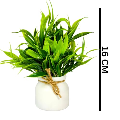 Dekorly Artificial Pot Flowers Small Fake Plants with Pot Mini Potted Plants for House Office Tabletop Decoration (Pack of 6) - Image 2
