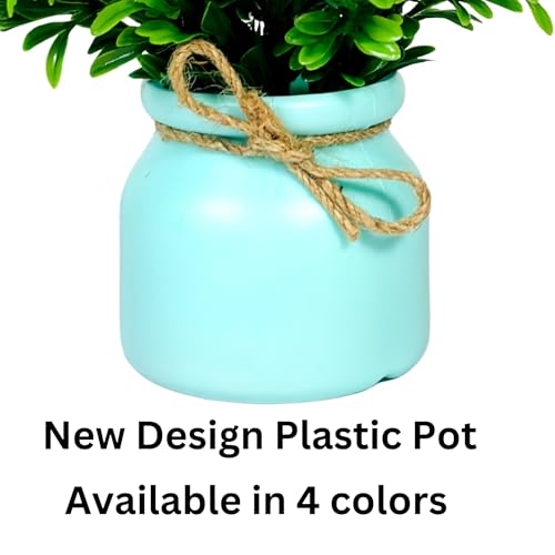 Dekorly Artificial Pot Flowers Small Fake Plants with Pot Mini Potted Plants for House Office Tabletop Decoration (Pack of 6) - Image 3
