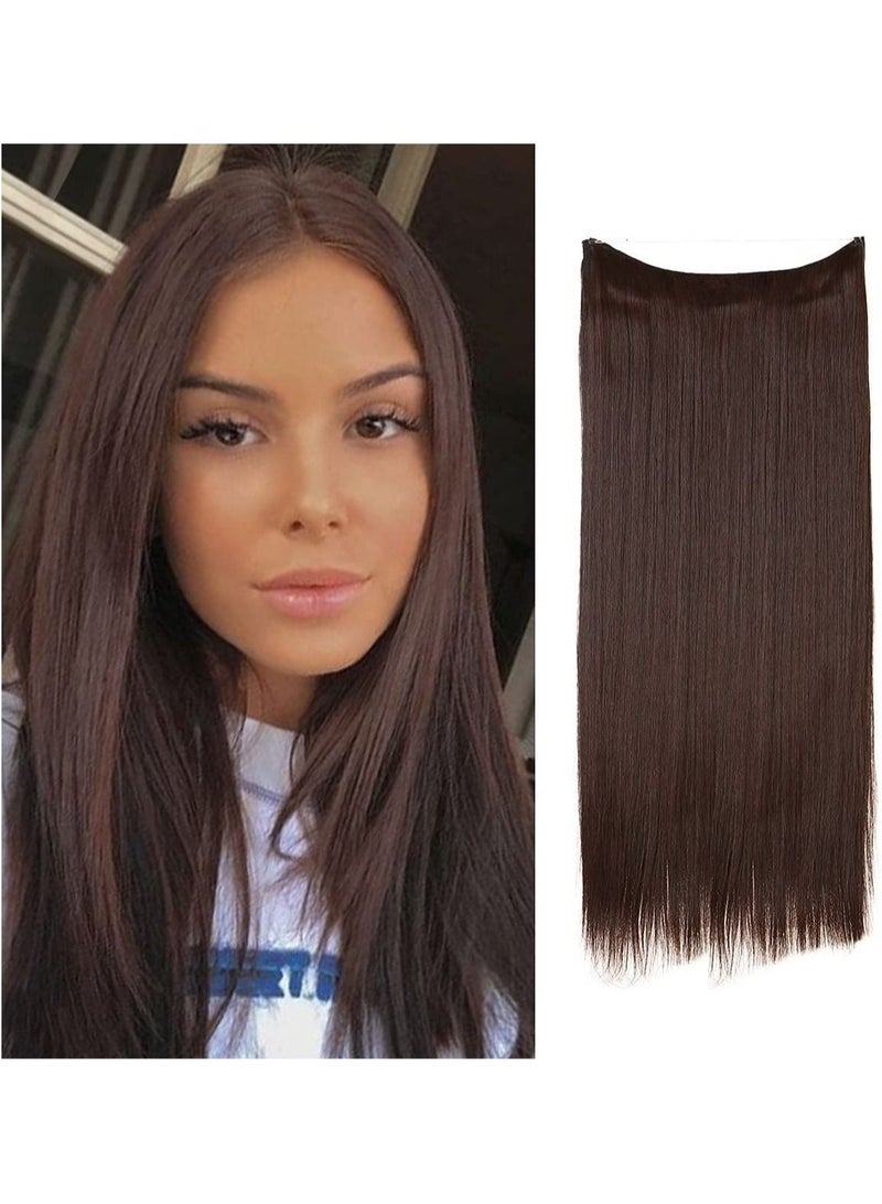 Estelle Hair Extensions Short Straight Chestnut Brown Hairpieces 3.2 Oz Hidden Wire Headband for Women Heat Resistant Fiber No Clip  - Image 1