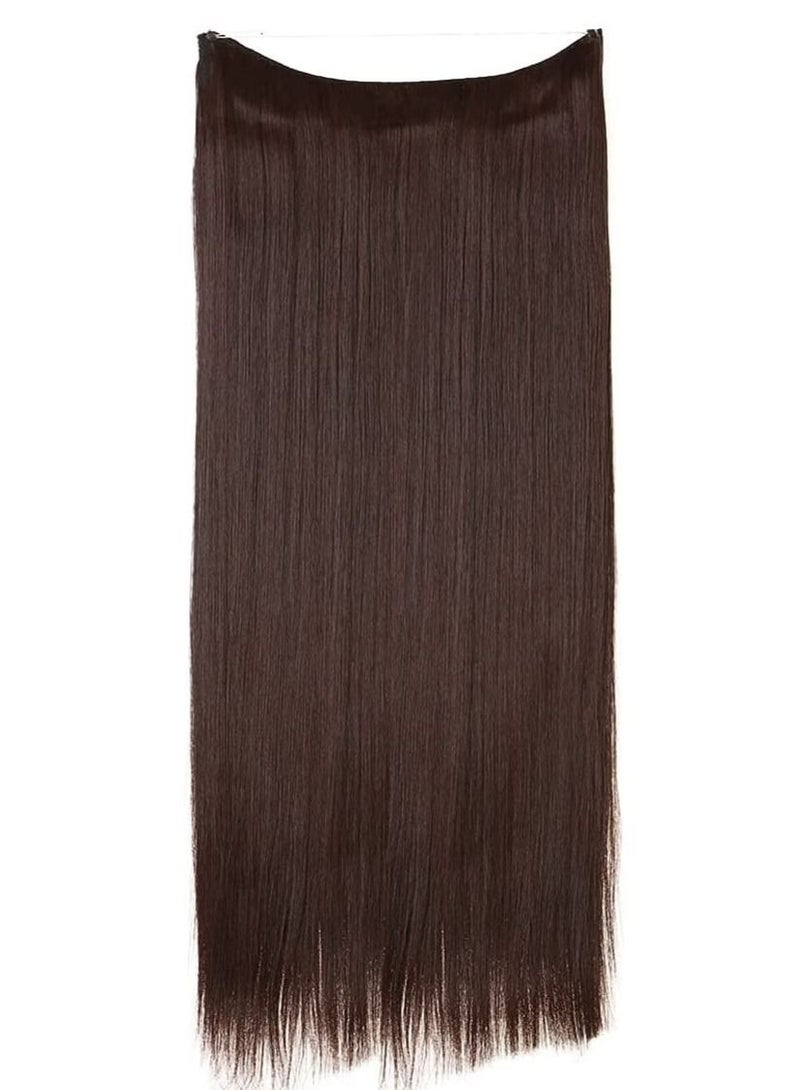 Estelle Hair Extensions Short Straight Chestnut Brown Hairpieces 3.2 Oz Hidden Wire Headband for Women Heat Resistant Fiber No Clip  - Image 2