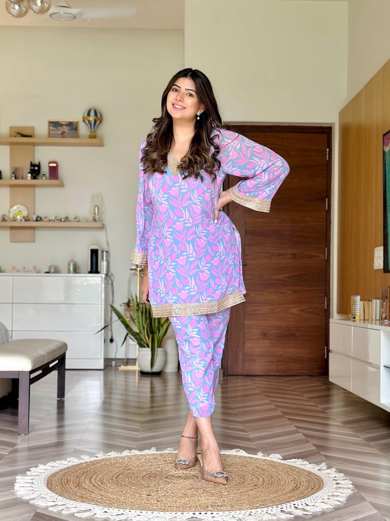 YASHIKA طقم كورتا كورتا سيت سيتس سروال بدلة أناركالي فستان دوباتا امرأة نساء كلوسيا موكوش آني مصمم أمايرا ريتراس بالازو ملابس عرقية مطبوعة احتفالية قطن قصيرة إطعام فتيات فستان ثقيل فارسي سروال - Image 2