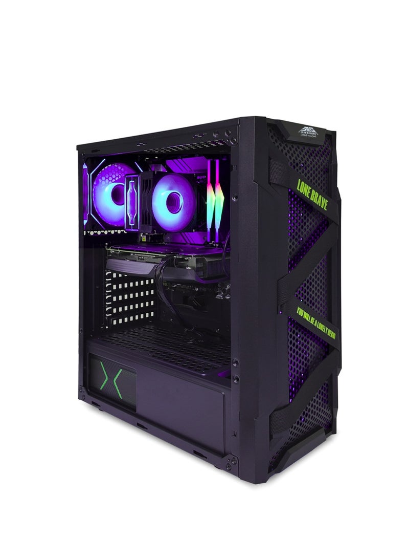 عرب جيمرز حزمة كمبيوتر ألعاب متكاملة - Intel Core i5-12400F، NVIDIA GeForce RTX 5060 8GB، ذاكرة وصول عشوائي 16 جيجابايت، 1 تيرابايت NVMe SSD، شاشة FHD بحجم 24 بوصة 180 هرتز، مكبر صوت RGB، لوحة مفاتيح، ماوس، سماعة رأس، واي فاي، ويندوز 11 برو، أسود - Image 2