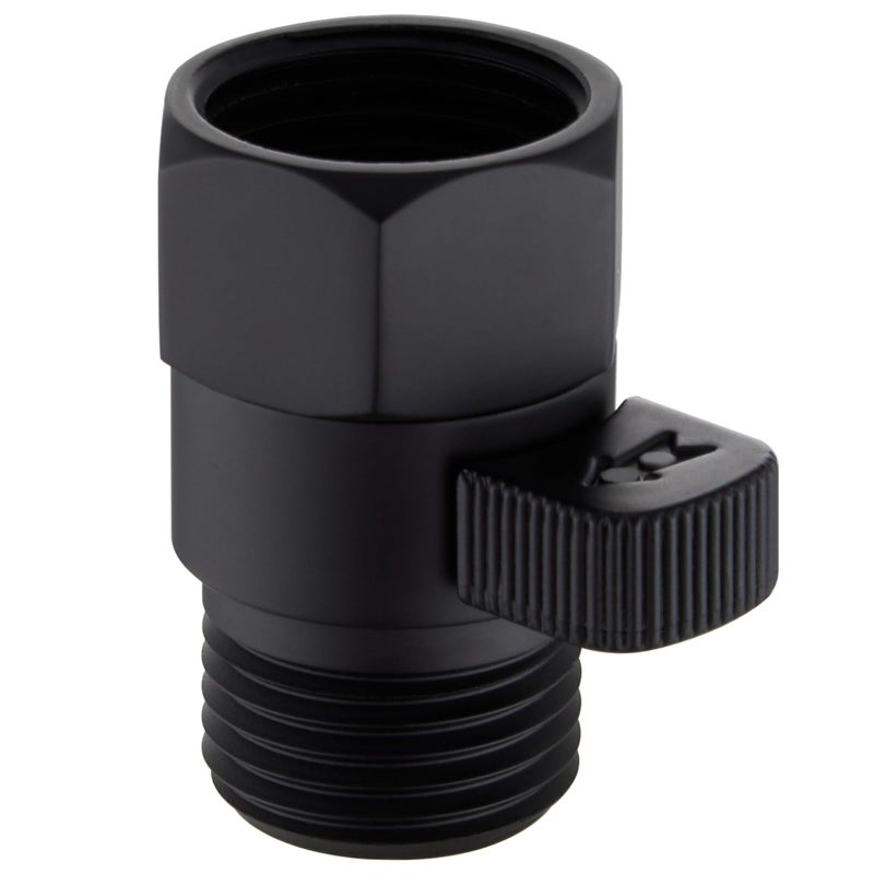 Aomasi Shower Head Valve Shut off Matte Black Flow Restrictor for Bathroom Brass Water Saver Valve