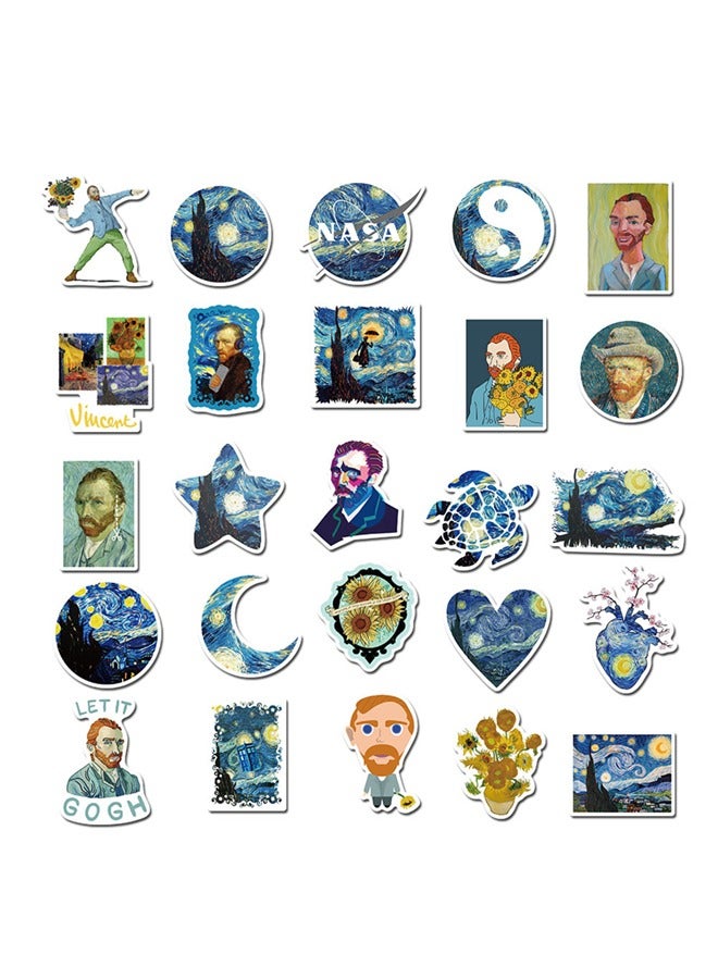Van Gogh 40-Piece  Art Waterproof Doodles Sticker Set - Image 4