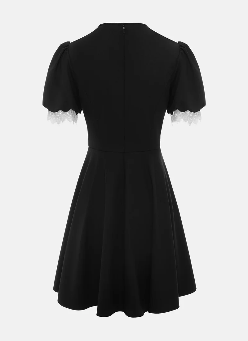 Lichi  Mini dress with lace collar and cuffs for Women | Best Price UAE
