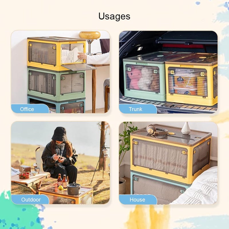 oddpod Stack Genie Collapsible XXL Capacity Storage Box with Detachable WheelsMultifunctional Transparent Stackable Portable Foldable Organizer for Indoor and Outdoor use Yellow - Image 5