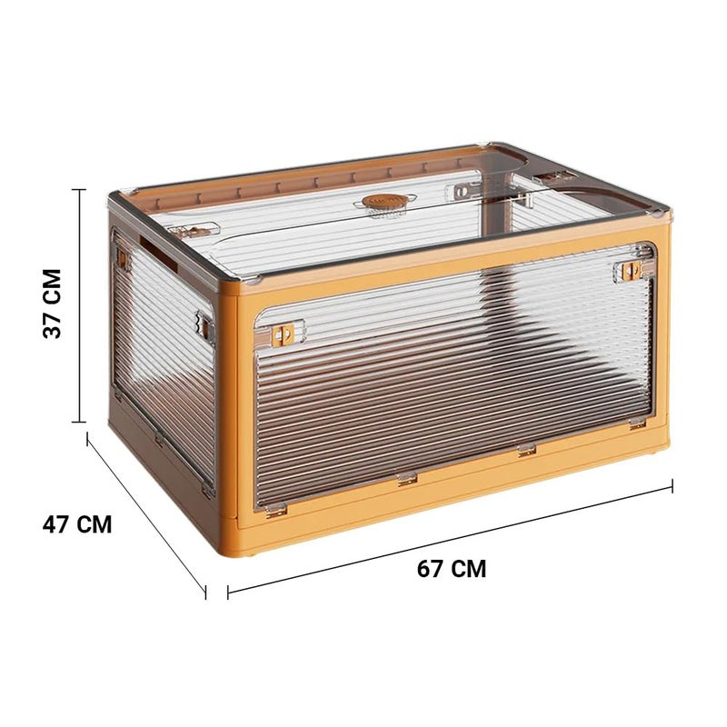 oddpod Stack Genie Collapsible XXL Capacity Storage Box with Detachable WheelsMultifunctional Transparent Stackable Portable Foldable Organizer for Indoor and Outdoor use Yellow - Image 4