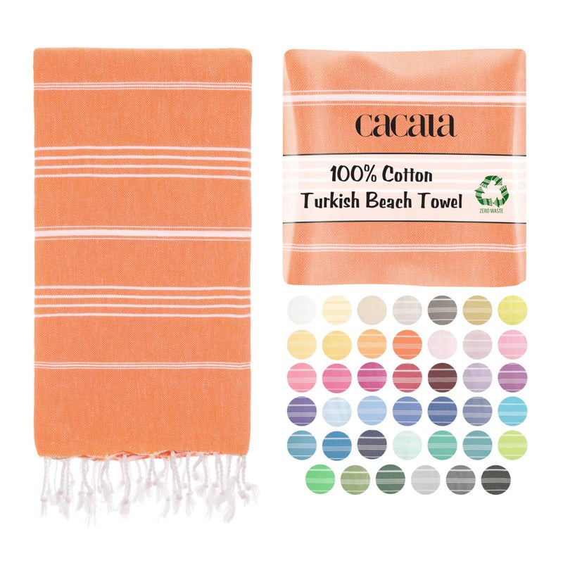 Cacala Lightweight and Thin Turkish Beach Towel 100 Cotton SandFree and QuickDrying Goodness Perfect as an Extra Large Travel Towel Beach Accessory or Gift for Beach Lovers 37 x 70