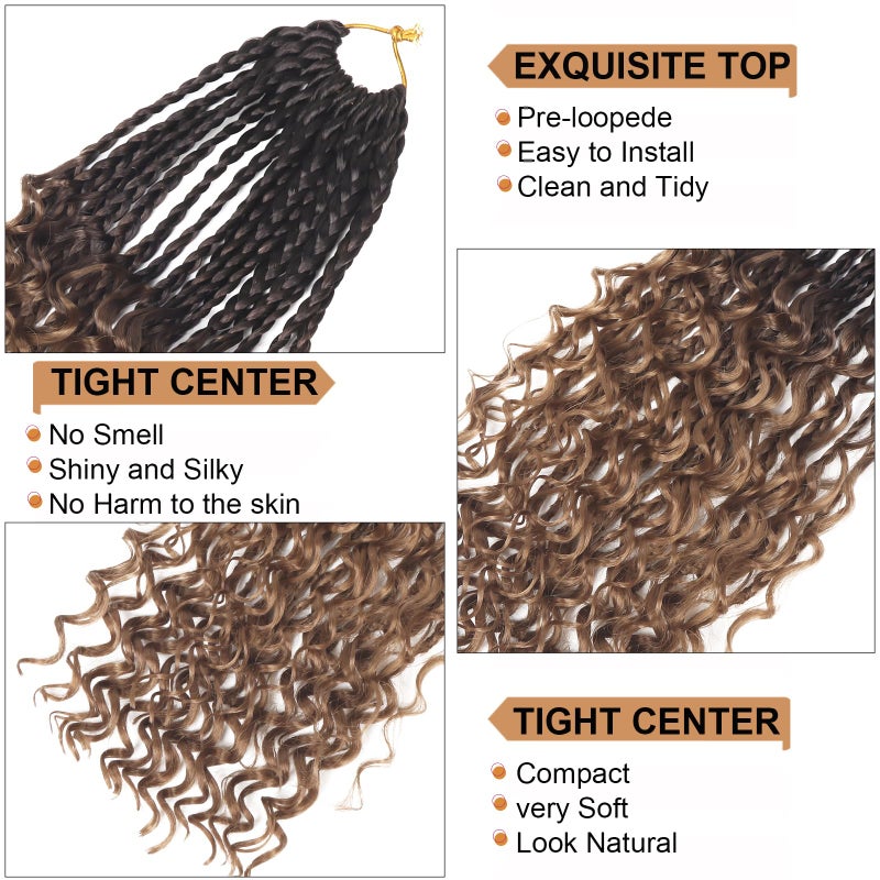 Diha Goddess Box Braids Crochet Hair With Curly Ends 14 Inch Bohomian Box Braids Crochet Braids 8 Packs 3X Crochet Braids Synthetic Braiding Hair Extension for Black Women (14 Inch (Pack of 8), 4-30)â€¦â€¦â€¦ - Image 3