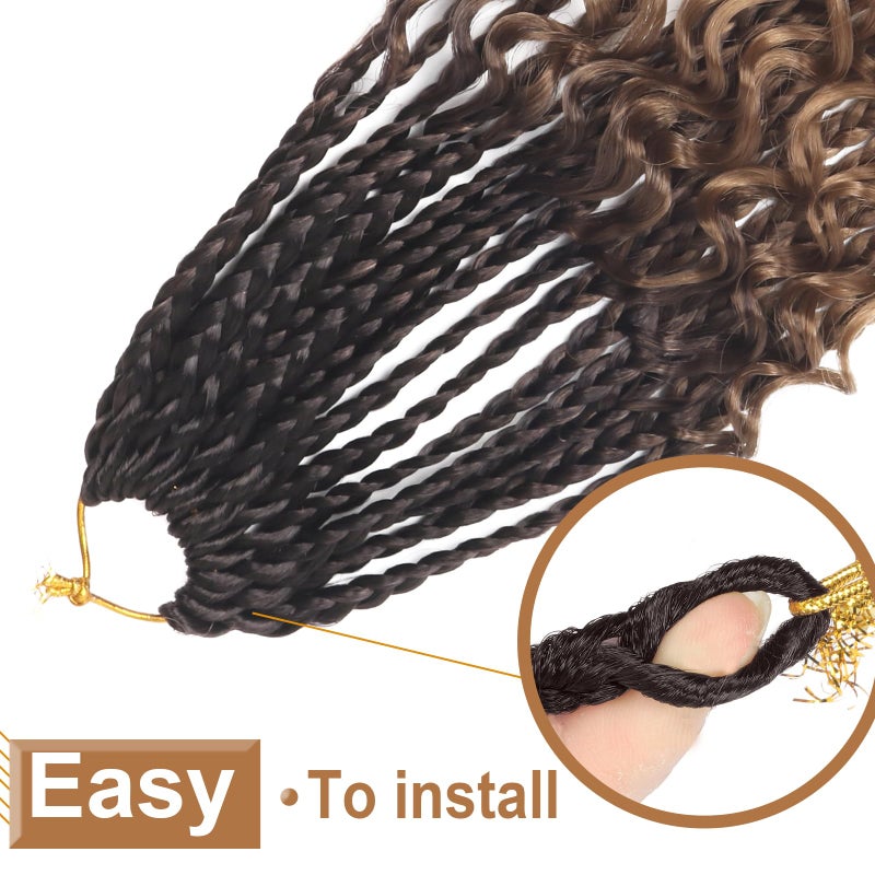Diha Goddess Box Braids Crochet Hair With Curly Ends 14 Inch Bohomian Box Braids Crochet Braids 8 Packs 3X Crochet Braids Synthetic Braiding Hair Extension for Black Women (14 Inch (Pack of 8), 4-30)â€¦â€¦â€¦ - Image 5