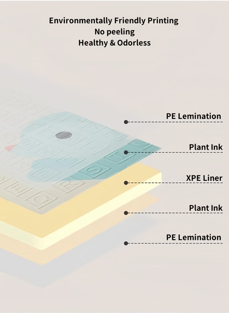 Aikenn Baby Play Mat,Reversible Baby Play Mat Baby Mat For Floor,Foldable Baby Play Mat,Soft Cushioning Foam Play Mats For Babies And Toddlers,Foldable Washable Baby Crawling Mat,For Baby To Play On Floor Bedroom Nursery Playroom(200*180*1cm) - Image 4