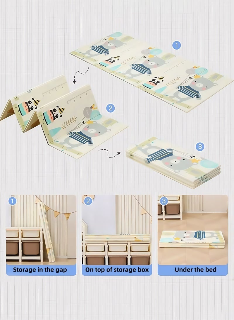 Aikenn Baby Play Mat,Reversible Baby Play Mat Baby Mat For Floor,Foldable Baby Play Mat,Soft Cushioning Foam Play Mats For Babies And Toddlers,Foldable Washable Baby Crawling Mat,For Baby To Play On Floor Bedroom Nursery Playroom(200*180*1cm) - Image 2