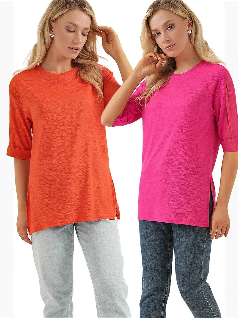 BDART Textured Crew Neck Short Sleeve T-Shirt